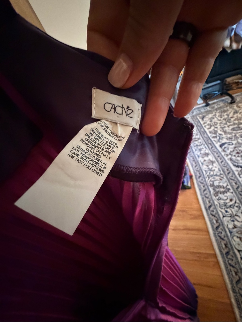Cache Plunge Halter Ombre Pleated Maxi Dress - Purple - Picture 13 of 13